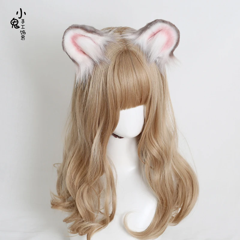 Original hand-made Headband Lolita Headwear Cute mouse ear gothic wind cosplay beast ear hairpin Hair Accessaries