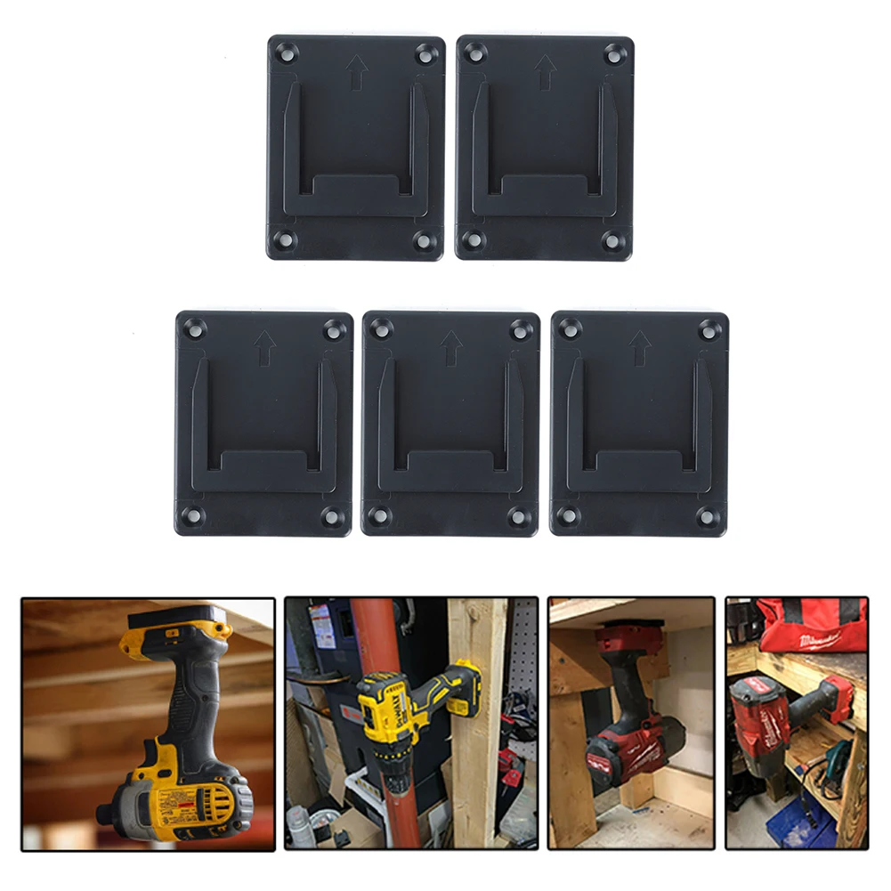 5pcs Wall Mount Electric Power Tool Holder Bracket for Bosch/Makita 18V Lithium Battery Machine Storage Rack Slots Stand