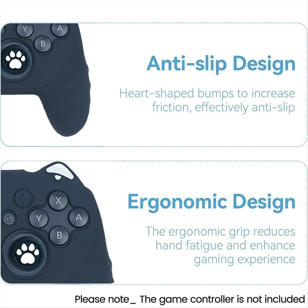 A86G NEW  Switch 2 Pro Cat Controller Skin Grips Set Anti-Slip Sweat-Proof Tight Fit Comfortable Game