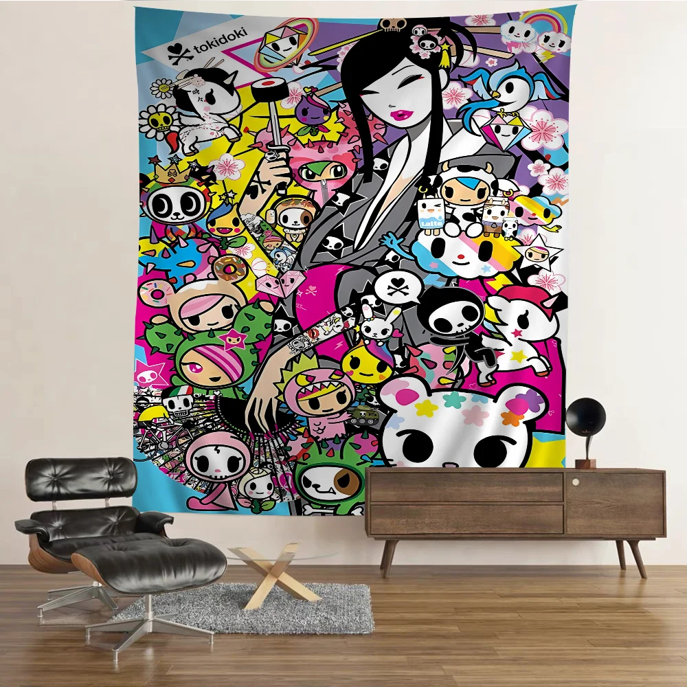 Kawaii T-Tokidoki Chart Tapestry for Living Room Home Dorm Decor Art Home Decor