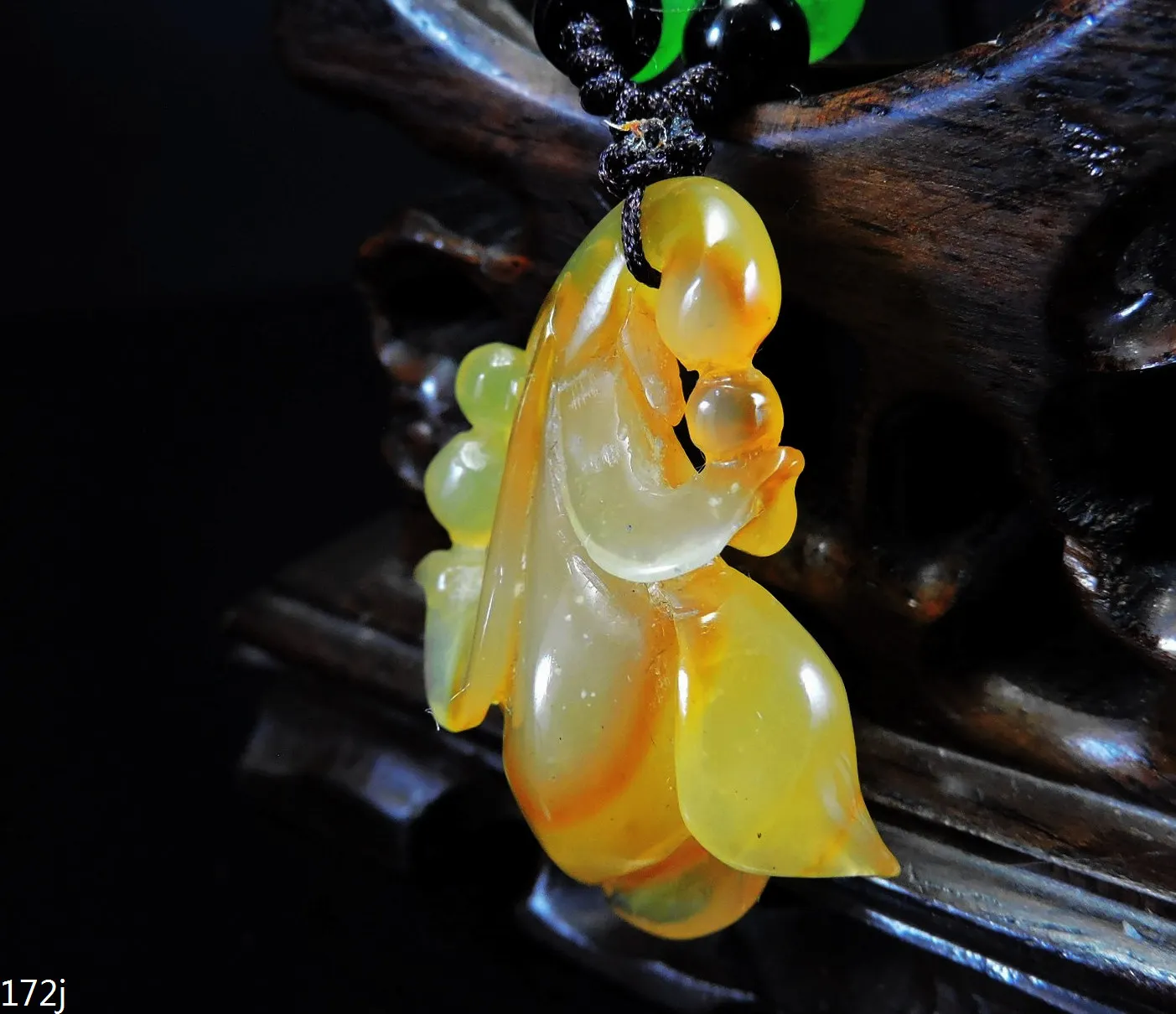 Jade Jewelry Natural Jade Pendant Necklace Hand-Carved orchid flower Jadeite Necklace Pendant Gift No Treatment 172j