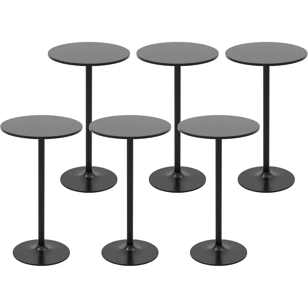 6-Pack 2-in-1 Bar Table with Detachable Pole, Metal Base, 24