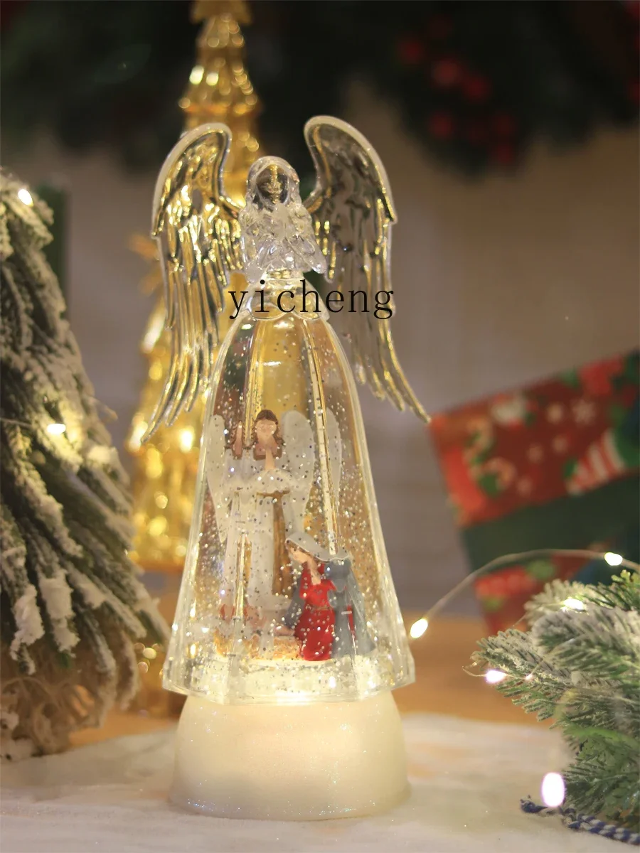 XL Christmas angel arrival will snow crystal ball luminous night light ornament