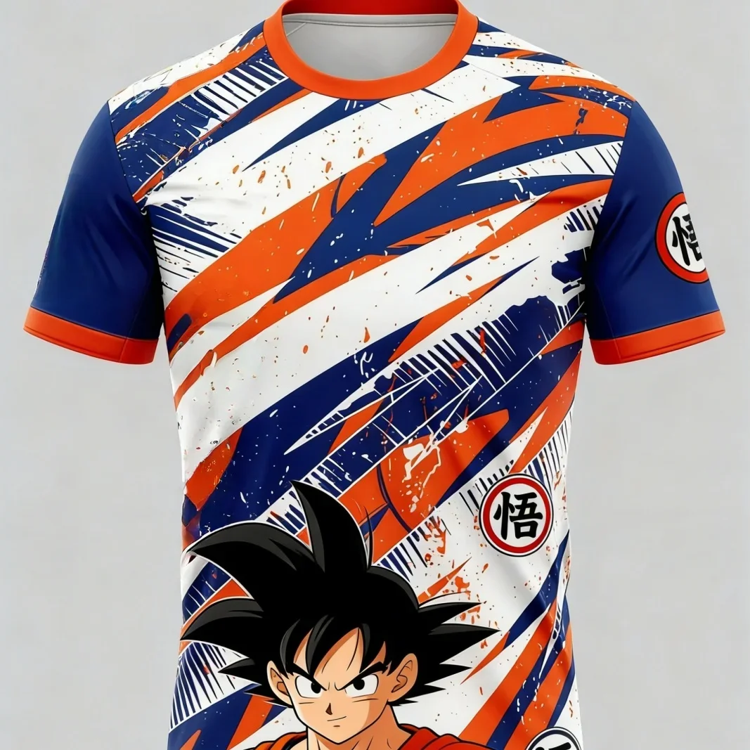 2026 New Summer Dragon Ball 3D Printed Men's T-shirt Breathable Fast Drying Moisture Wicking Casual Sports Short Sleeve T-shirt