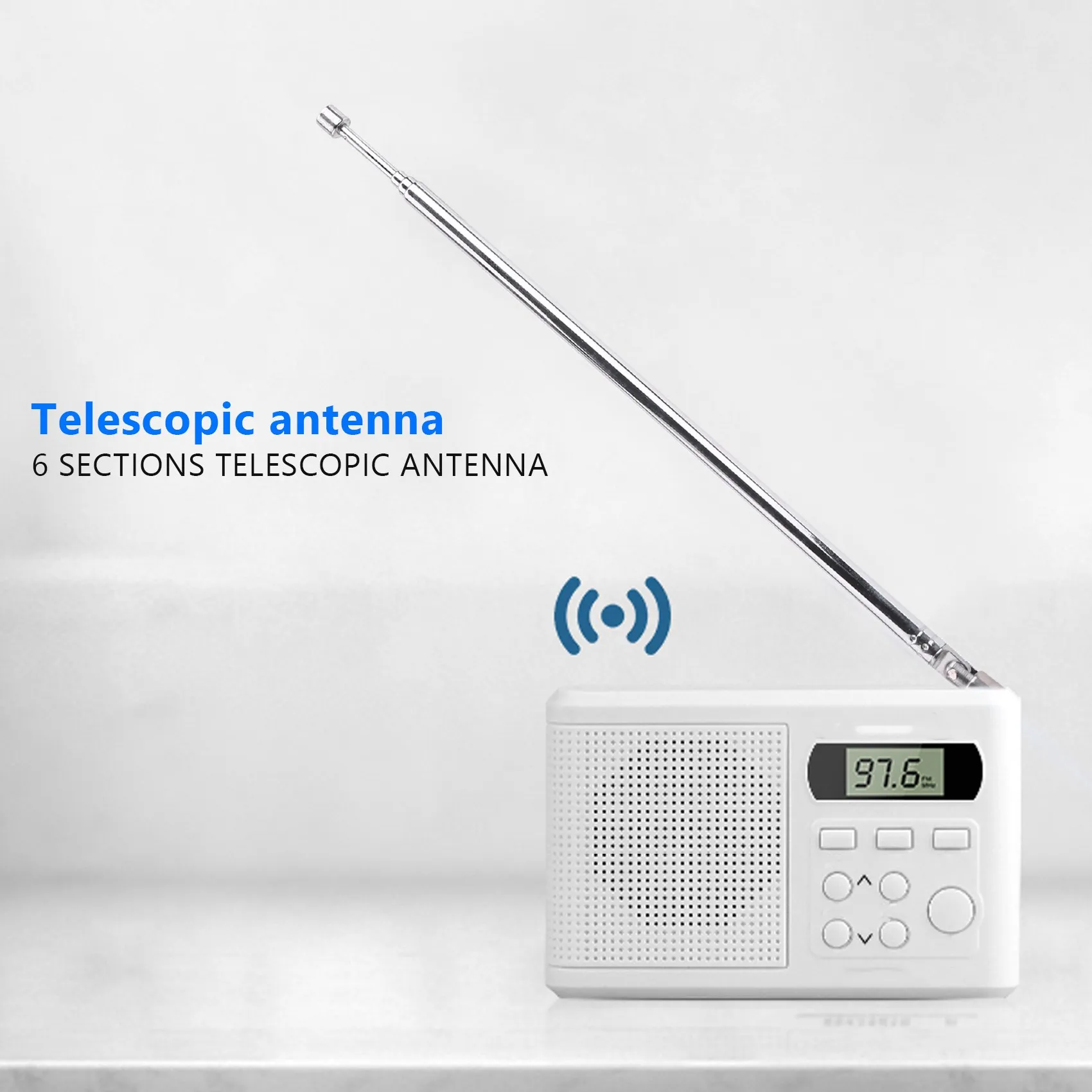ABQR Replacement 60cm 4 sections Telescopic Antenna Aerial for Radio TV