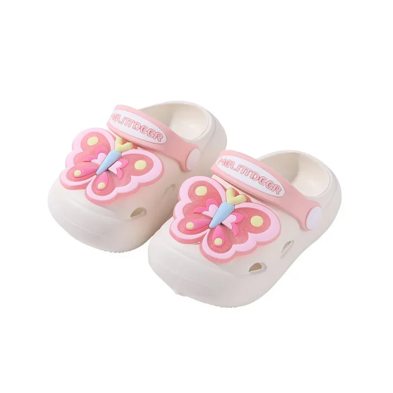 Pantoufles d'été pour enfants, pour la maison, mignonnes, papillon, pour filles, douces, oligPrincess, décontractées, de plage, respirantes, nouvelle collection