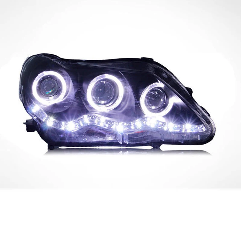 For 2004-2009  LED Daytime Running Light with Angel Eye Lens Xenon Lamp Performance Parts Upgrade New Condition Lao Ruizhi