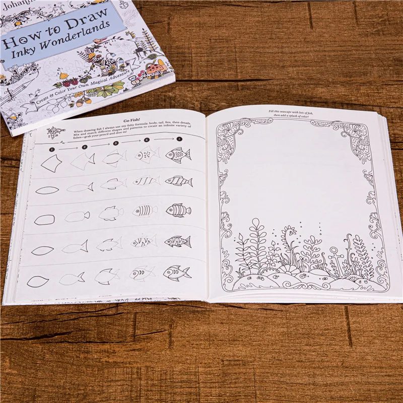 كتاب تلوين للبالغين لتخفيف التوتر من Bview Art: كيفية رسم Inky Wonderlands خطوة بخطوة - علاج فني مريح #4