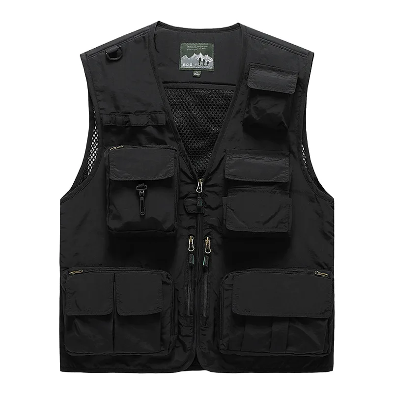 Arbeitskleidung mit mehreren Taschen für Herren, leicht, zum Angeln im Team-Outdoor-Angeln, atmungsaktive Outdoor-Sportbluse, westenähnliches Hemd