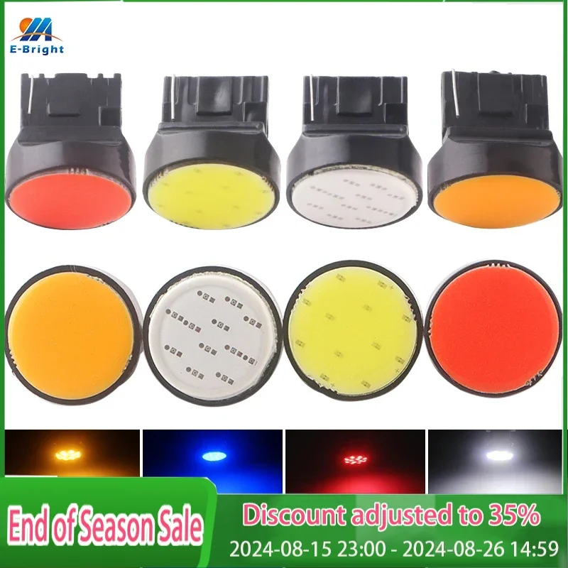 YM E-Bright 2 шт. T20 7440 COB 12 SMD W21W 12 В постоянного тока 12 светодиодных фонарей поворота для автомобильных огней автомобильные лампы задняя парковочная Лампа Белый Янтарный
