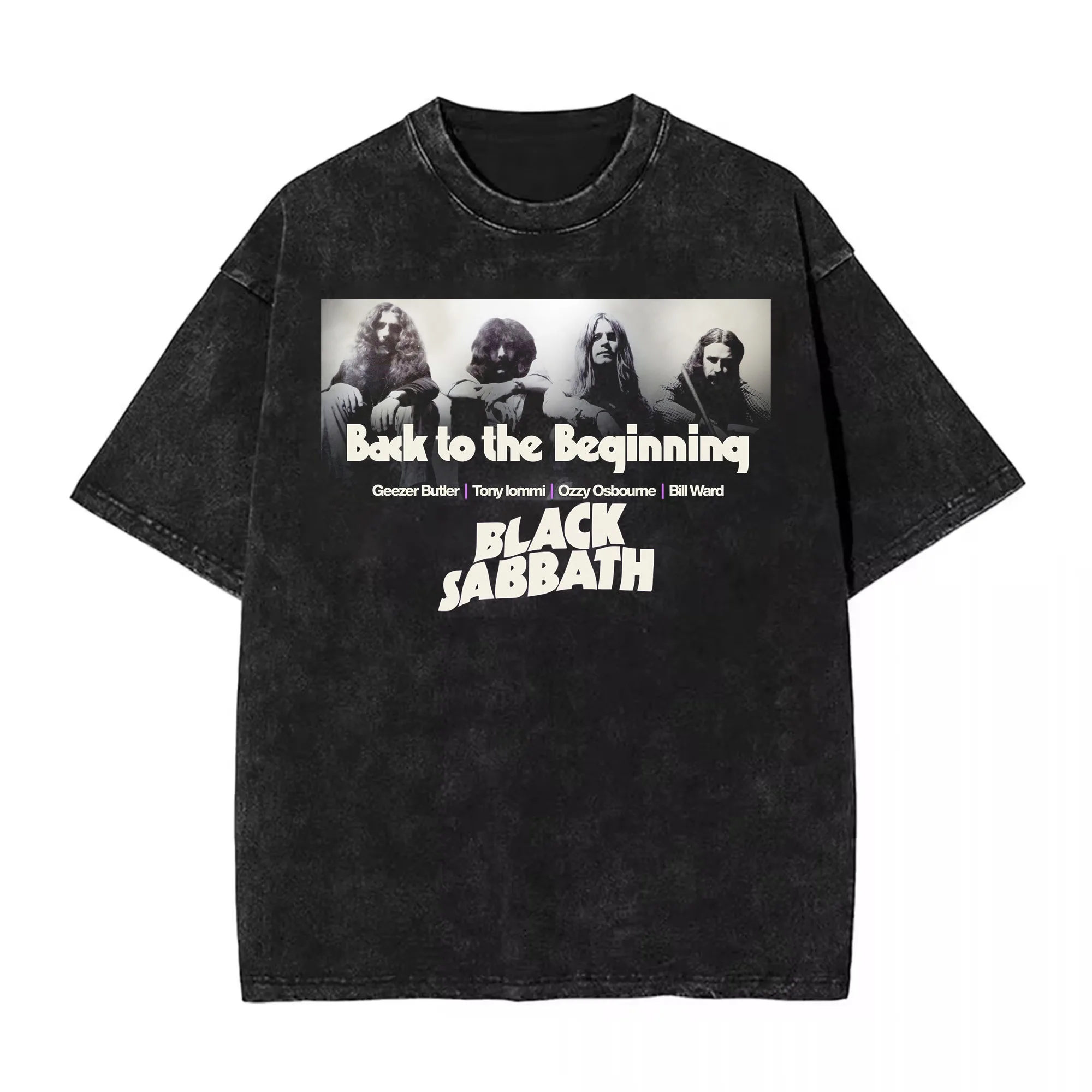 Camisetas de algodón Black Sabbath Aston Villa Back The Beginning, Camiseta de algodón lavada Hipster para hombre, camisetas estampadas impresionantes de playa