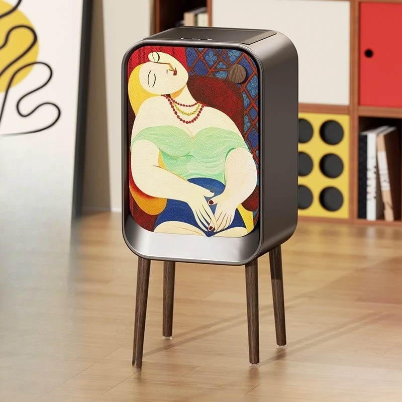 Intelligent sensor trash can, household living room kitchen high foot, high value creativity