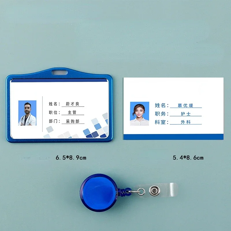 Fashion Card Cover Women Aluminum Alloy Work Name Card Holders Business Work Card ID Badge Lanyard Holder Metal Bags Case