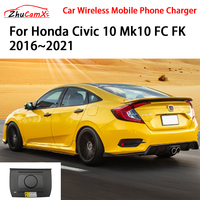 Car Wireless Mobile Phone Charger Center Console Storage QI 18W iPhone fast charge for Honda Civic 10 Mk10 FC FK 2016–2021