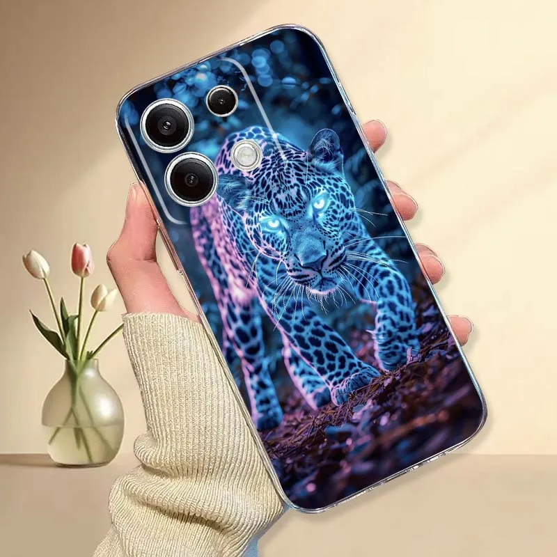 

Crystal Leopard Design Phone Case For Xiaomi Mi Poco M8 M6 F2 F3 F4 F5 F6 X5 X6 X7 Pro Protection Transparent