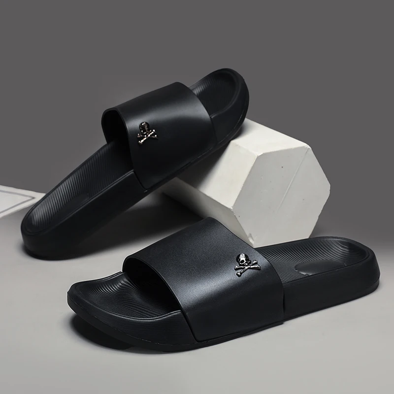 

Men's Slide Sandals Soft Comfortable Non-Slip Slippers Indoor Outdoor Bathroom Beach Shoes Quick-Dry EVA Platform Lightweight