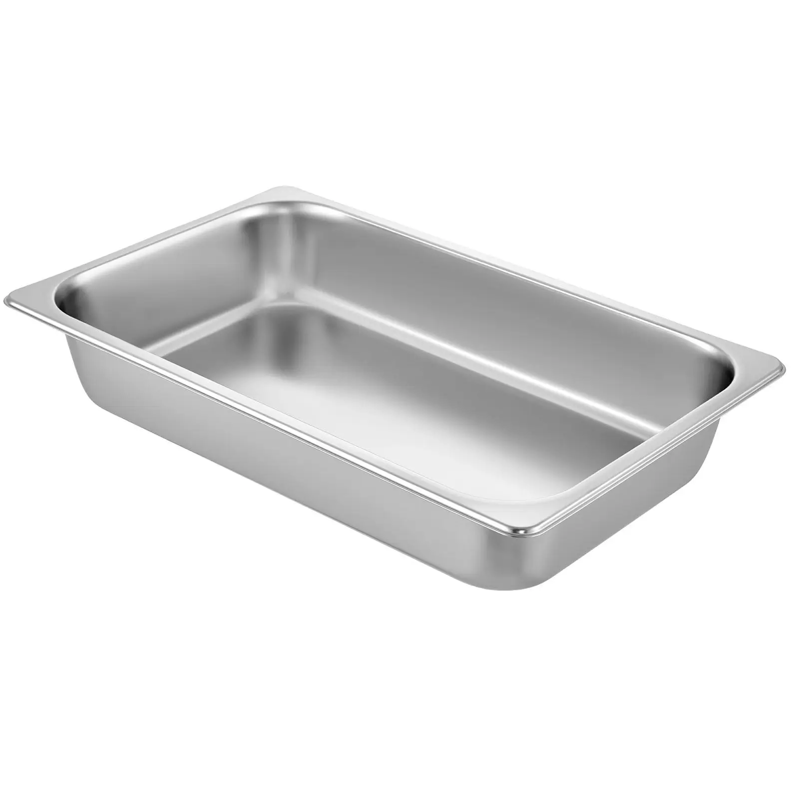 6 Pack Steam Table Pans 20.9 x 12.8 x 3.9 Inch Deep Full Size 13L Food Container Stainless Steel Oven Tray Hotel Anti-Jam