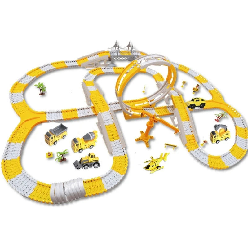 Construction Race Track Car Toy Easy Assembly DIY Track Toy Boy Girl Fun Gift