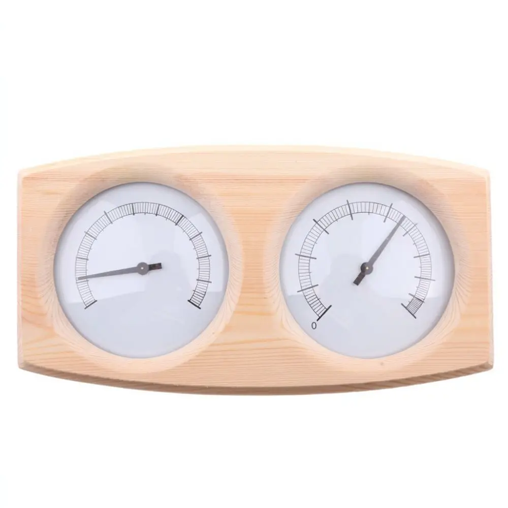 Wooden Sauna Hygrometer Gauge Wall Mounted Temperature Humidity Monitor For Steam Room Spa Accessories
