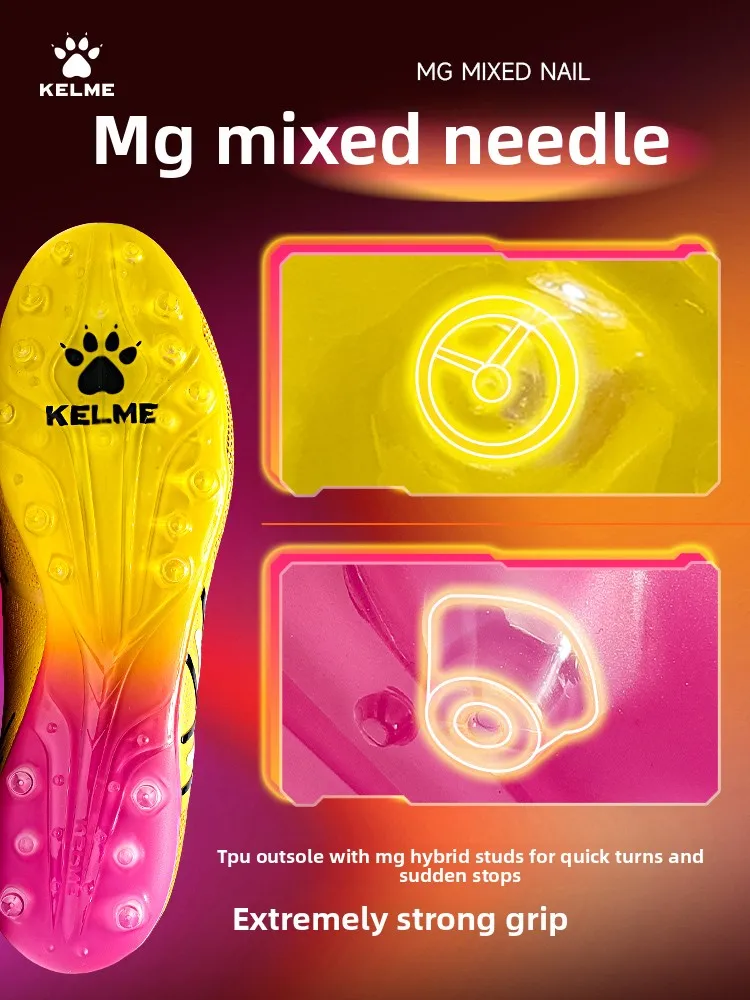 أحذية كرة القدم Kelme للرجال Mg للشباب والكبار، أحذية كرة القدم للتدريب الخاص في الأماكن المغلقة ومضادة للانزلاق، أحذية كرة القدم القصيرة للأظافر