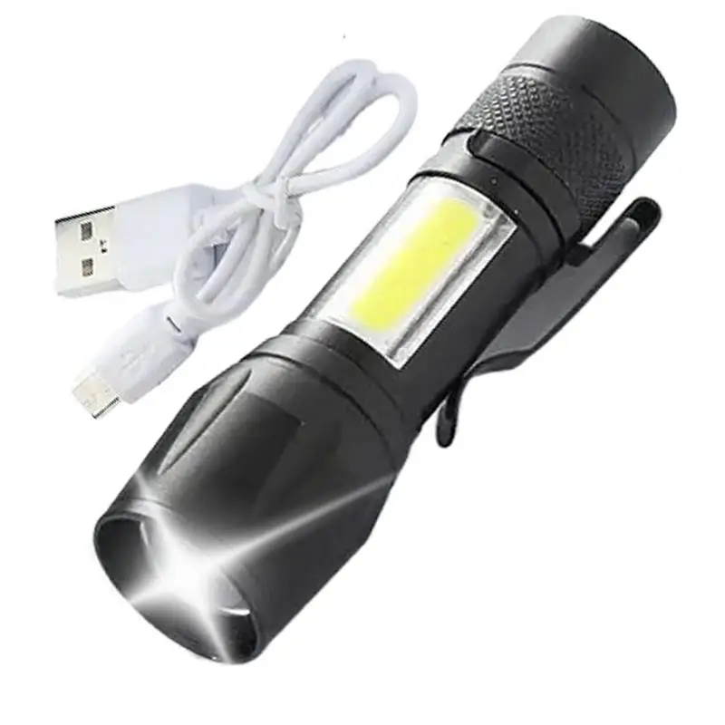 LED Portable Flashlight High Lumens LED Flashlight Waterproof Handheld Flashlight Rechargeable Flash Light Adjustable Camping