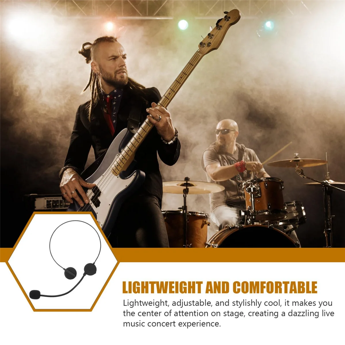 BOFF- 2PCS Cosplay Headphones Accessories Fake Microphone Headphones for Rock Star Singer Decor for Halloween Party Up Props