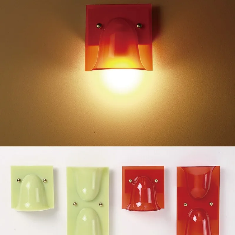 Single-head Wall Light LED Red Retro Living Room Background wall stairs Lamp Colorful Bedroom Bedside Lamp