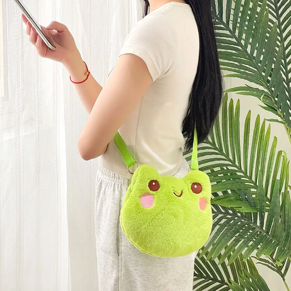 Frog Kids Girl Crossbody Bags Plush Coin Purse Princess Women Handbag Bag Single Shoulder Bag Children Bag Plush Doll Bag