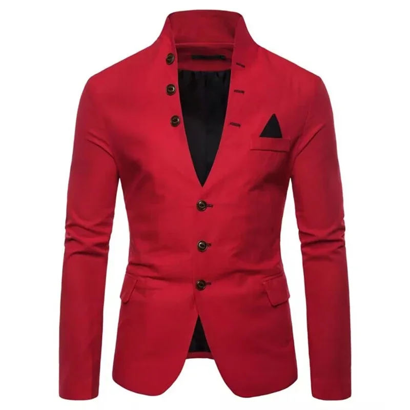 Orange Jacket for Men Single Breasted Slim Fit Suit Blazer for Prom Party 1 Piece Wedding Business Coat