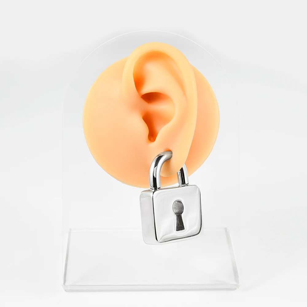 1PC Surgical Steel Heart&Lock Shape Magnet Ear Lobes Ear Hangers Weights Gauges Ear Plugs Earring Expanders Stretched Piercing