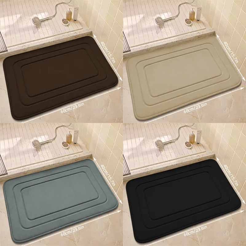 1Pc Bathroom Non-Slip Absorbent Floor Mat, Thick Coral Fleece Quick-Dry Foot Mat, Paisley Pattern Embossed Design, Suitable for Hotels, Guesthouses, and Home Use, Anti-Slip and Dirt-Resistant Carpet for Bathroom Shower Area