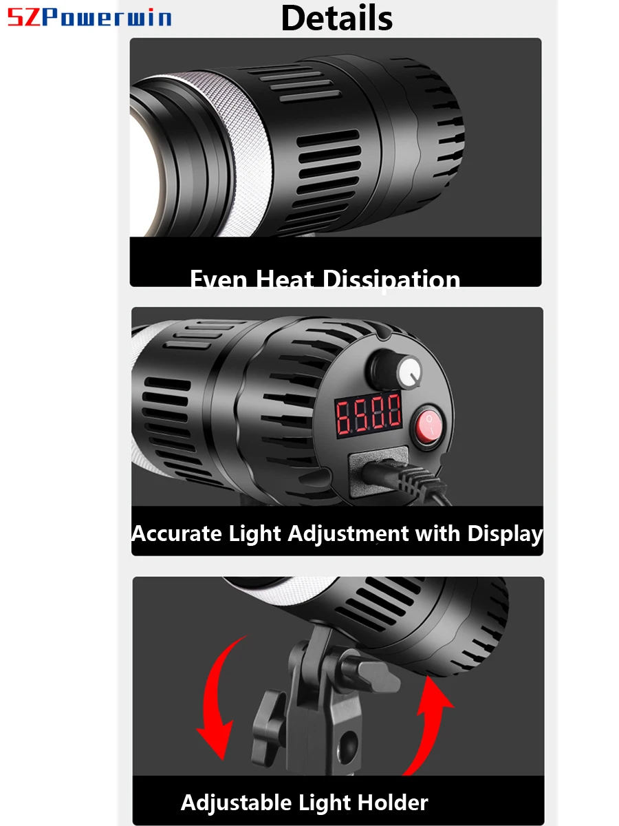 Imagem -04 - Powerwin-led Rgb Photography Spotlight Controle Remoto para Fotografar Cabelos Cor Ra95 Renderização e Escurecimento com Filtros 100w Rgb