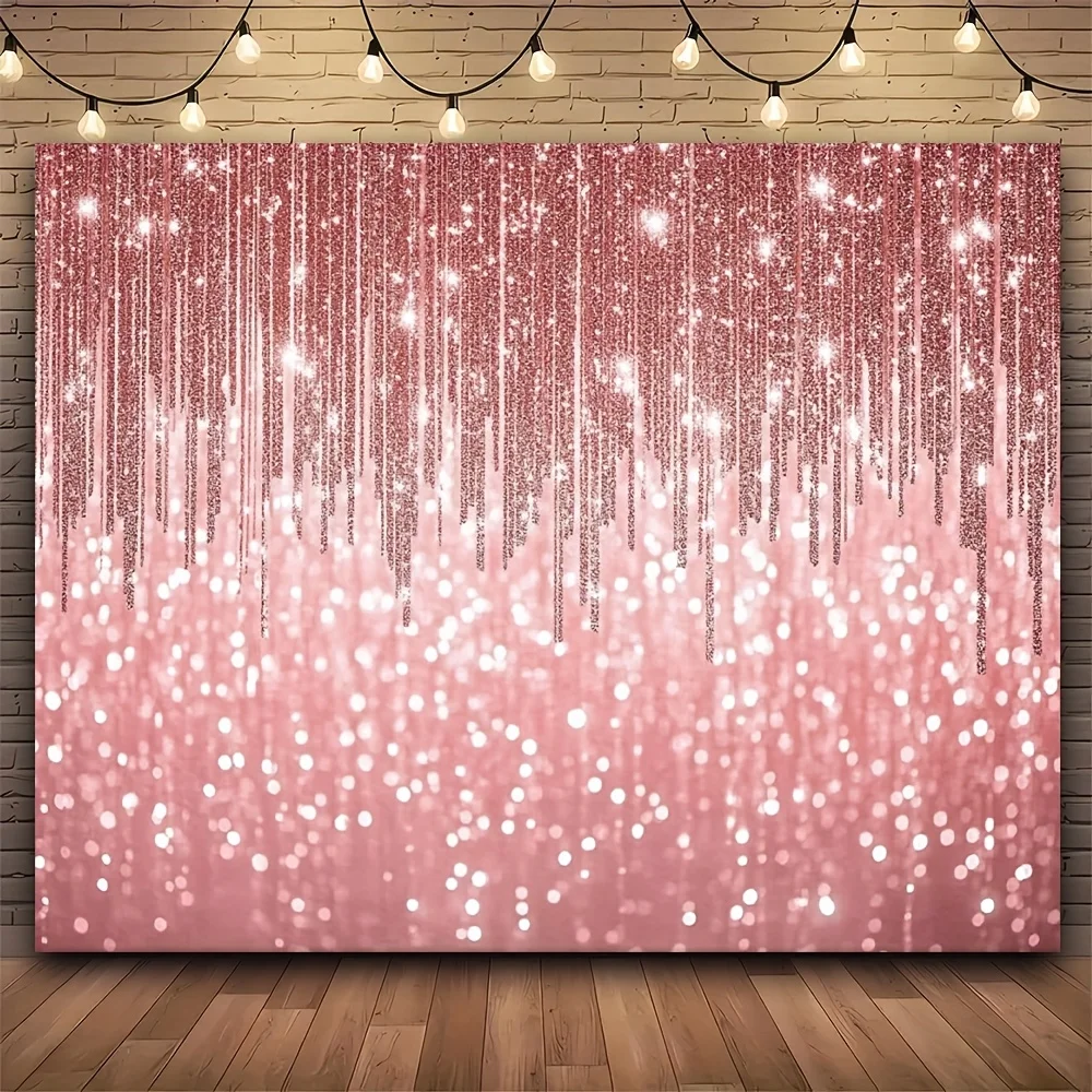 2D Flat 1pc 1pcs Rose Golden Bokeh Portrait Backdrop Suitable For Celebrations Birthday Parties Weddings & Showers - Elegant Bok