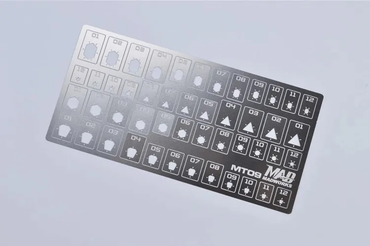 Basic Shape Engraved Line Template MT08/MT09/MT10  MADWORKS 3D Printer Parts