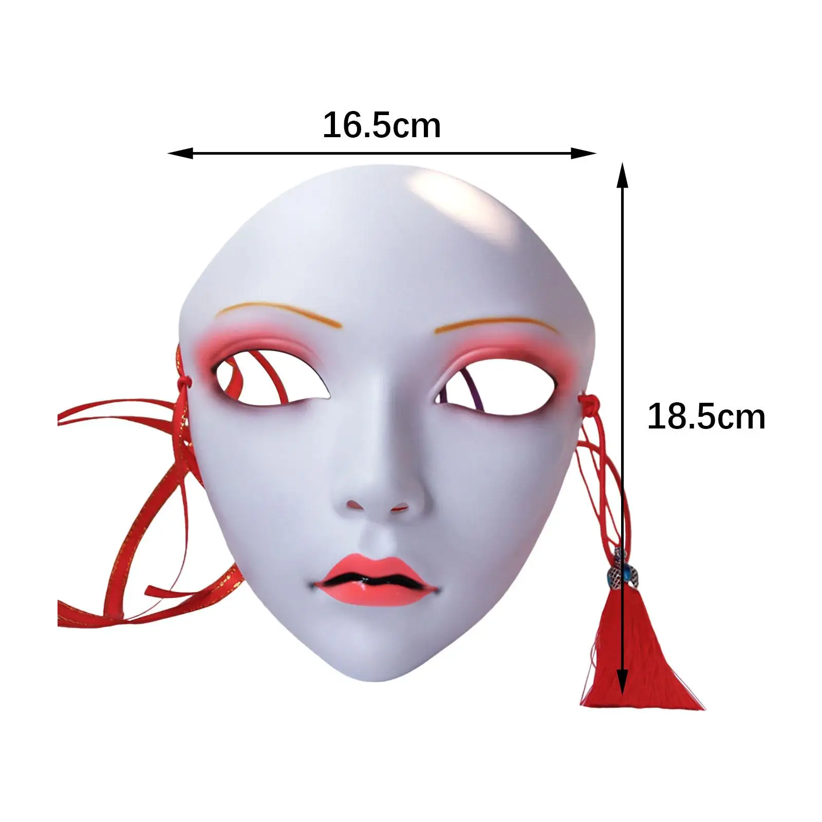 Full Face Chinese Style Mask for Women Kabuki Masquerade Design Halloween Party Cosplay Costume Accessory Gift