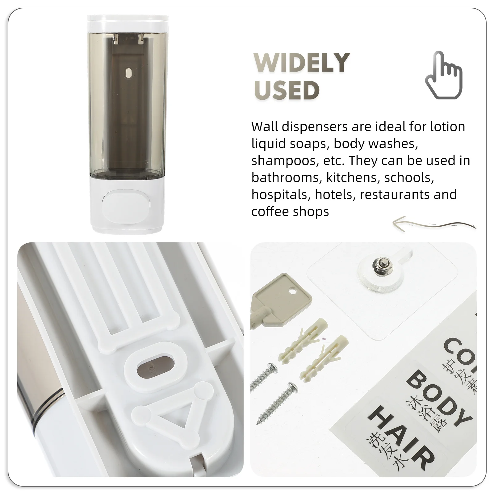 

Wall Mounted Soap Dispenser ABS Transparent Manual Press Type Shampoo Lotion Gel Hand Soap Bathroom Container Hand Dispenser