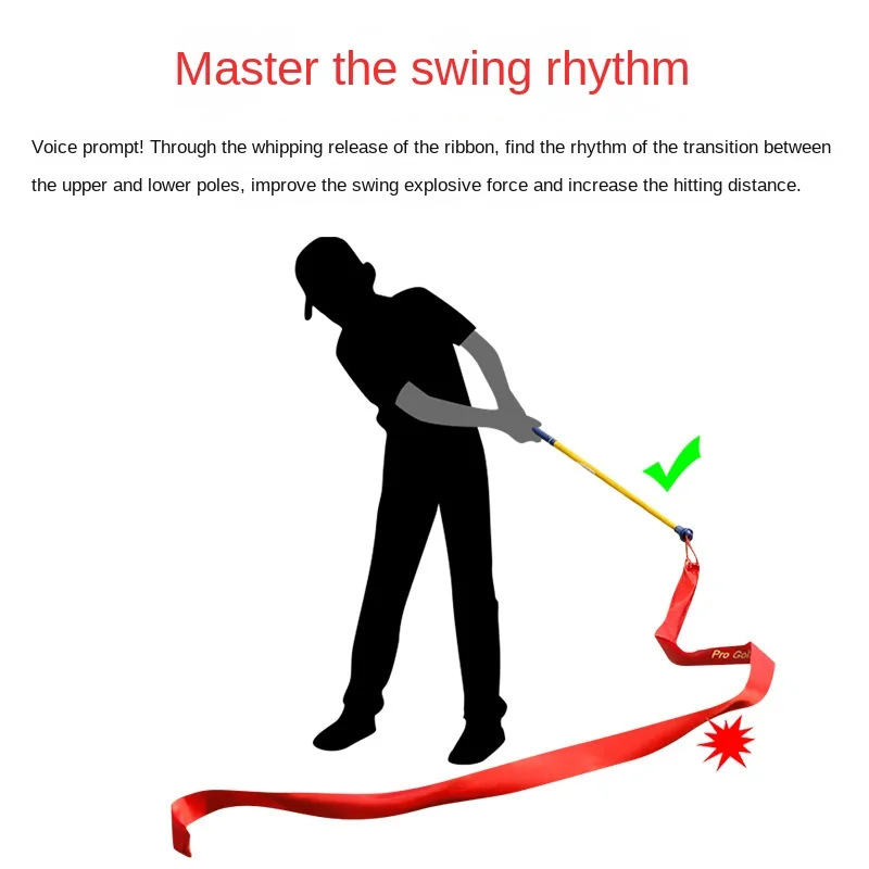 PGM Golf Practitioner Ribbon Swing Stick Sound Practice To Improve Swing Speed Training HGB020