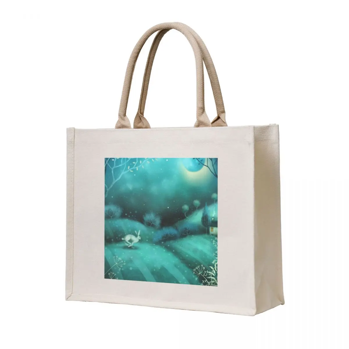 

New Moon Hare Tote Bag canvas bags supermarket folding bag shopper bags