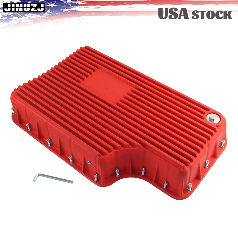 مقلاة عميقة ناقل الحركة 6R140 شديدة التحمل لـ 11-19 Ford F250/F350 ألومنيوم أسود/فضي/أحمر