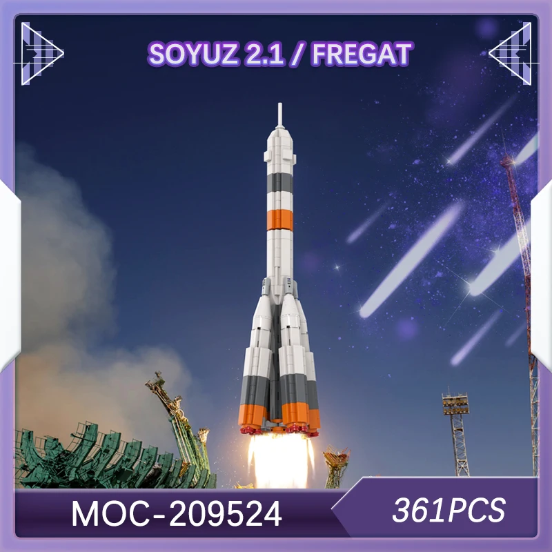 

361 шт., Space Aerospace Soyuz 2.1/Fregat, строительный блок, сборка несущей ракетной модели, технология «сделай сам», коллекционные предметы MOC-209524