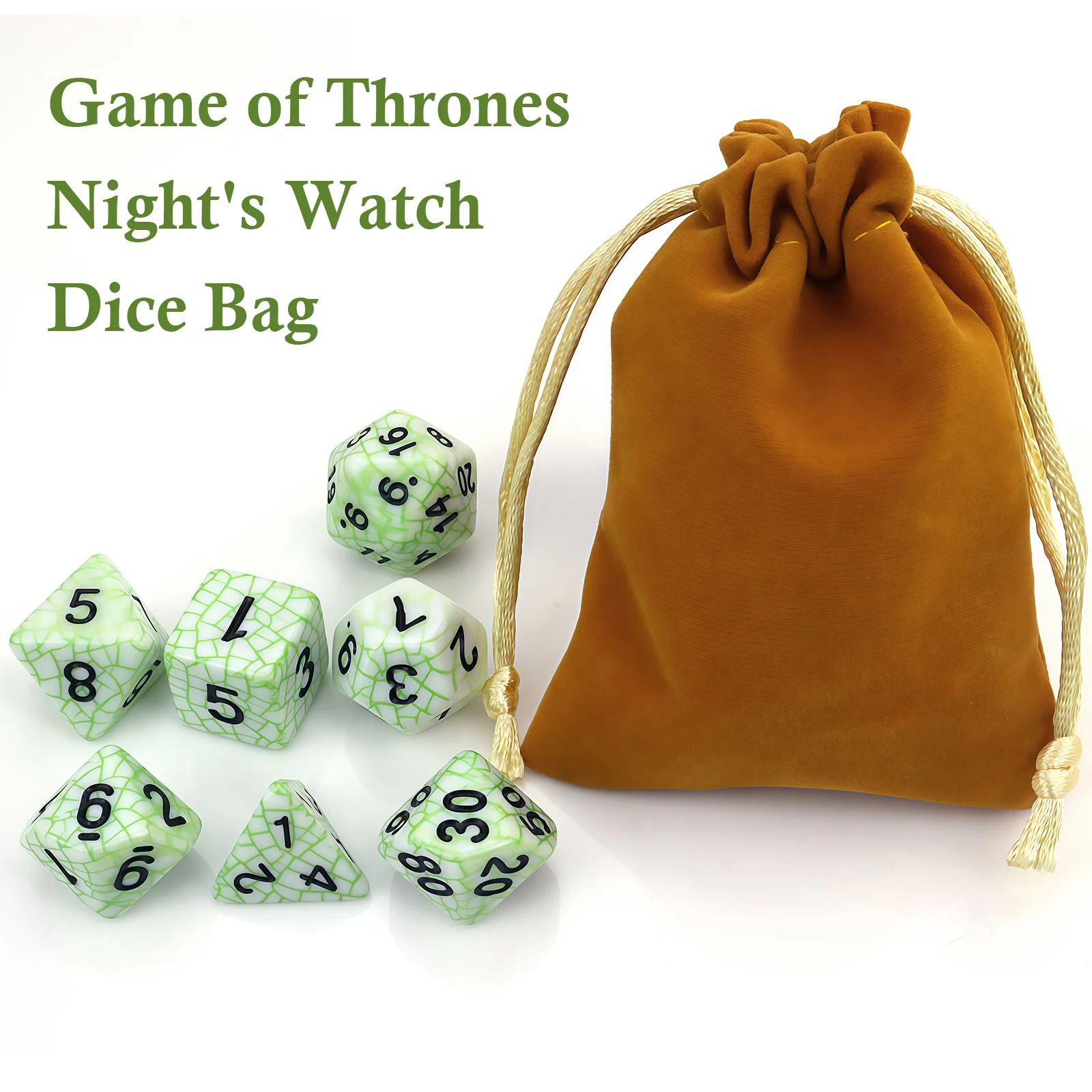 7-Piece Polyhedral Grid-Patterned Board Game Dice - Ideal Holiday Gift for Families (Halloween & Christmas) with Carry Bag