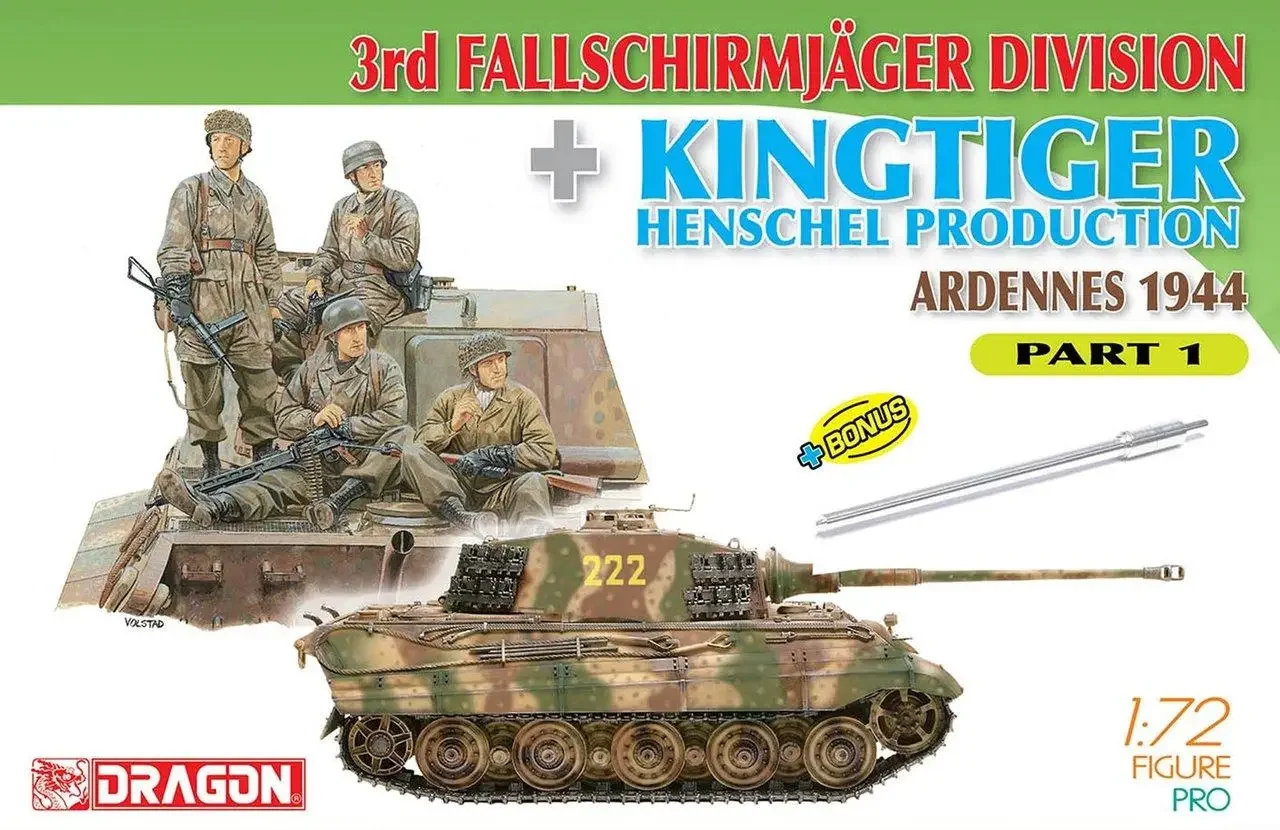 DRAGON 1/72 7361 3rd Fallschirmjager Division + Kingtiger Henschel Production (Ardennes 1944) Part 1