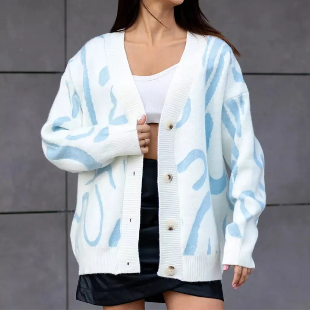 

Женский вязаный кардиган Independent Station с леопардовым принтом, повседневный удобный свободный свитер, куртка для домашней одежды