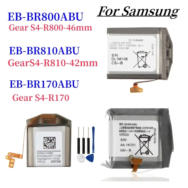

New Replacement Battery EB-BR800ABU EB-BR810ABU EB-BR170ABU For Samsung Gear S4 SM-R800 SM-R810 SM-R805 SmartWatch Battery