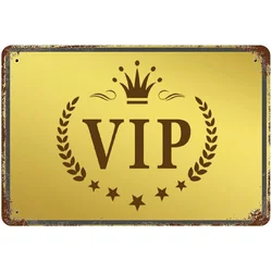 VIP Lounge Crown Stars Tin Sign Vintage Wall Art Man Cave Bar Shop Garage Metal Sign Home Office Decor Tour Art 12 x 8 inch