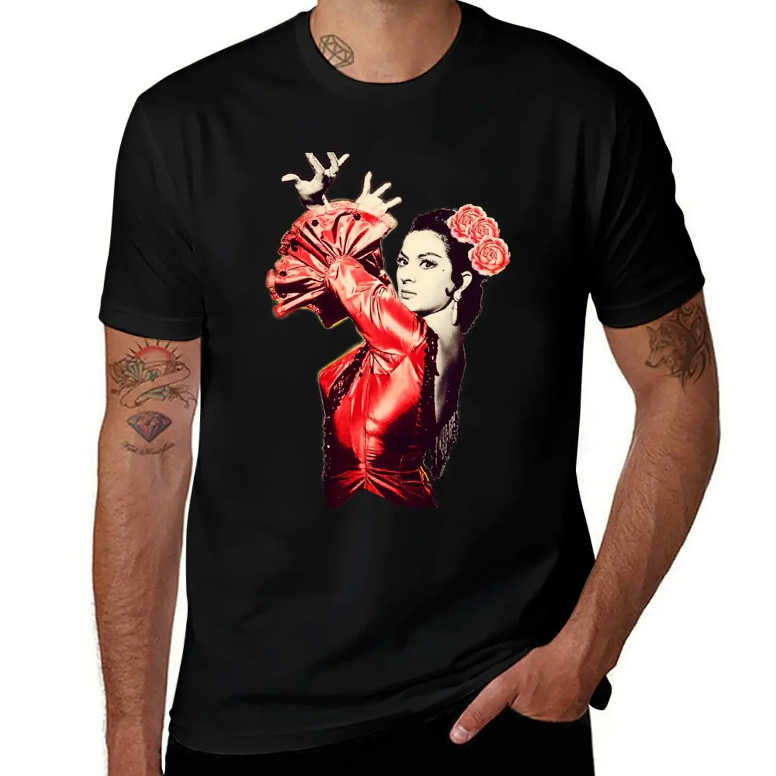 

Lola Flores Red Dress Transparent Background T-Shirt sublime basketball graphic tees shirts graphic Men's t-shirts