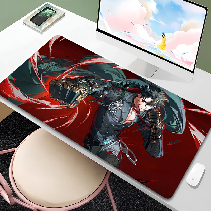 Wriothesley Genshin Impact Mouse Pad PC Gamer Cabinet Keyboard Rug XXL Diluc Anime Manga Mousepad Laptop Extended Soft Desk Mat