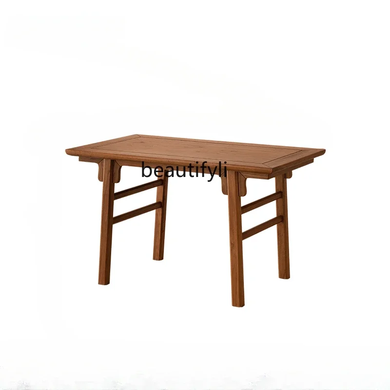 

Chinese solid wood tea table old elm tea table Chinese antique calligraphy Zen tea table chair