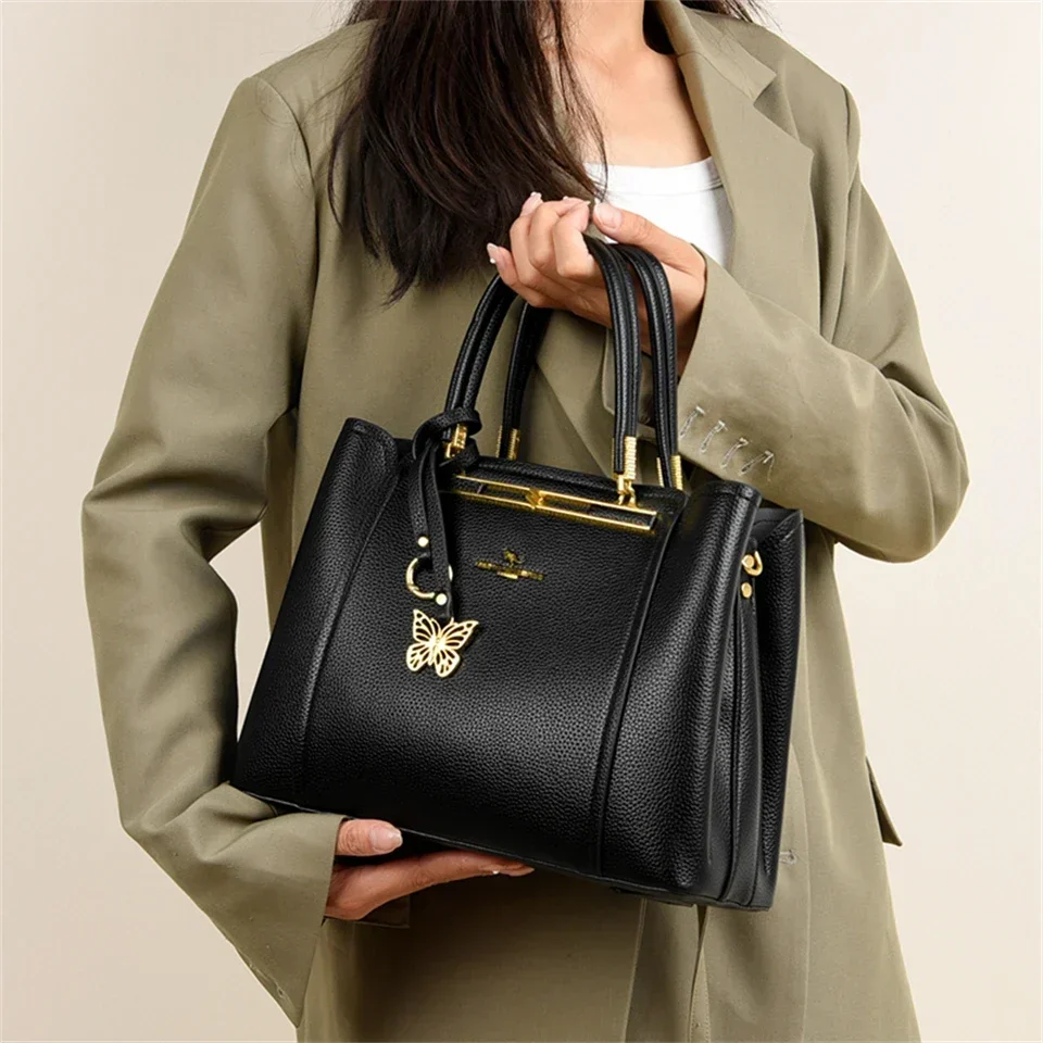 حقائب يد جلدية فاخرة حقائب نسائية مصمم 3 طبقات الكتف Crossbody كيس السيدات سعة كبيرة التسوق رسول حمل