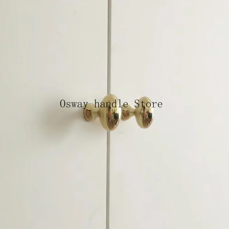 Vintage brass bright gold silver French vintage wardrobe door single hole oval pigeon egg small handle